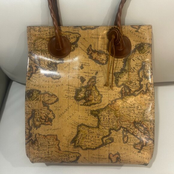 Patricia Nash European Map Cavo Leather Handbag NWT $249 - Picture 3 of 10